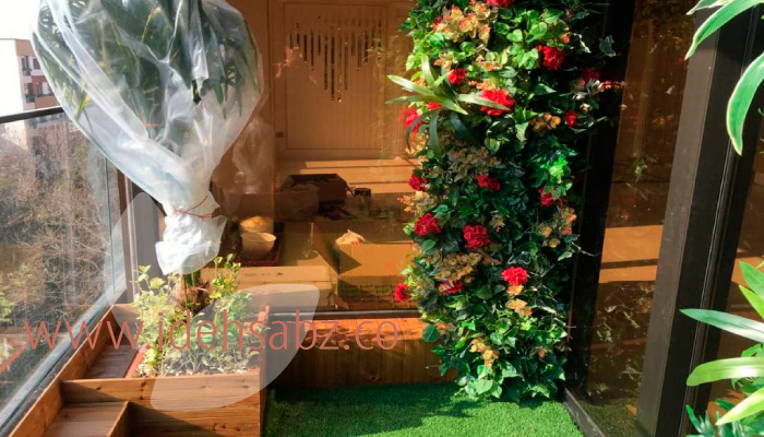 پروژه ساخت تراس سبز به کمک گیاهان مصنوعی | مجری شرکت ایده سبز