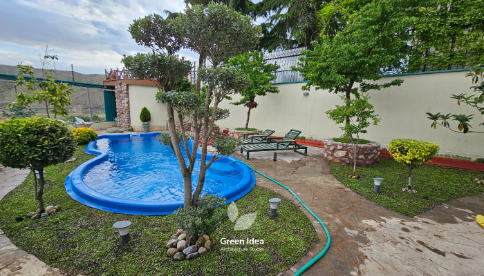 نمونه کار کاشت چمن رولی ویلای لواسان