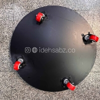 خرید زیرگلدانی چرخدار فلزی گرد | زیرگلدانی فلزی