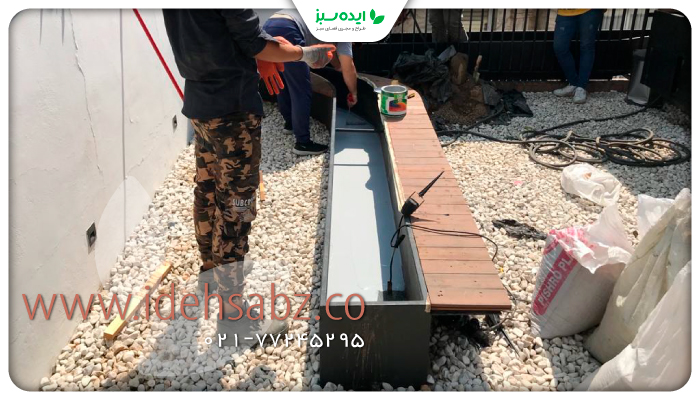 نمونه کار | بازسازی روف گاردن داروخانه فرشته