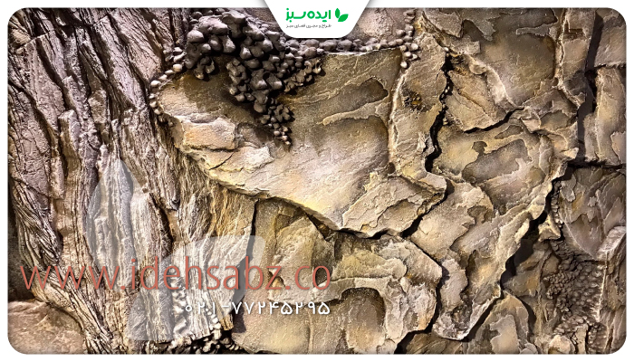 نمونه کار | ایده طراحی دیوار صخره ای برای کافه رستوران