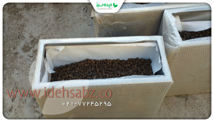 نمونه کار | زهکشی و پر کردن باکس با خاک و کود مناسب