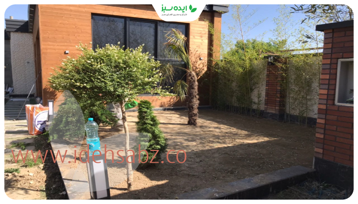 نمونه کار | محوطه سازی با چمن طبیعی
