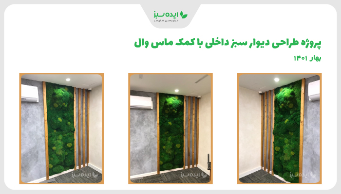 نمونه کار | طراحی و اجرای دیوار خزه ای شرکت فراگستر