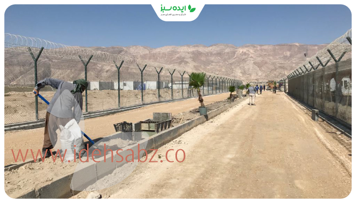 نمونه کار | باغچه سازی محیط کمپ