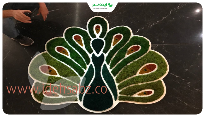 نمونه کار | ستفاده از خزه تثبیت شده برای لوگوی ساختمان طاووس