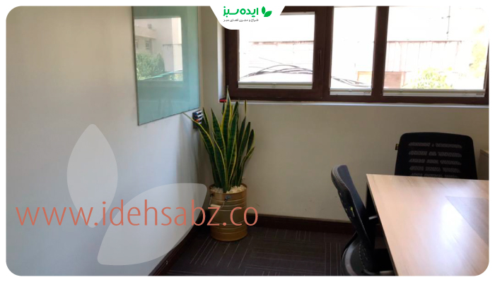 نمونه کار | استفاده از فلاور باکس فلزی در دفتر  گلدیران