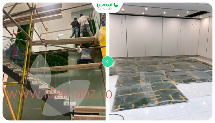 نمونه کار | مراحل ساخت ماس وال بانک پاسارگاد
