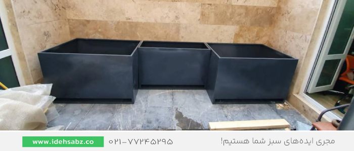 نمونه کار | خرید فلاور باکس فلزی ایده سبز 