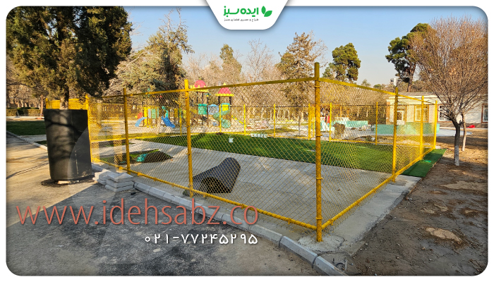 نمونه کار | نصب چمن مصنوعی زمین بازی سفارت روسه