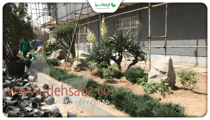 نمونه کار | محوطه سازی کارخانه کالین
