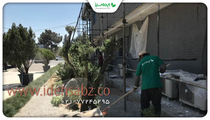 نمونه کار | محوطه سازی محیط کارخانه کالین