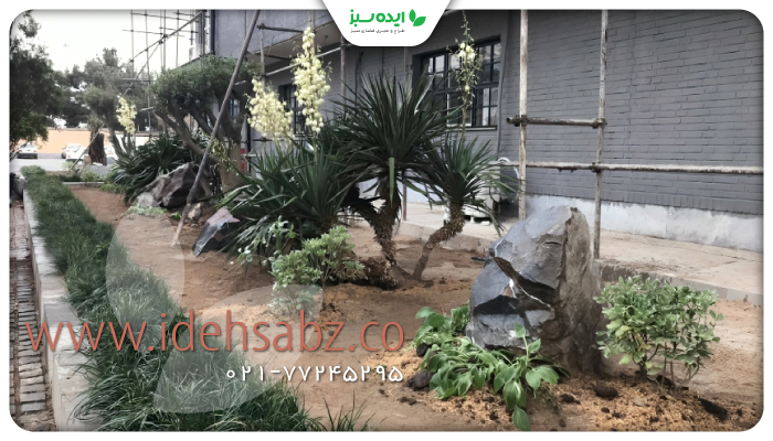نمونه کار | باغچه سازی در طول مسیر کارخانه کالین