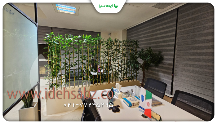 نمونه کار | پارتیشن سبز برای تفکیک فضا در استودیو معماری راکس